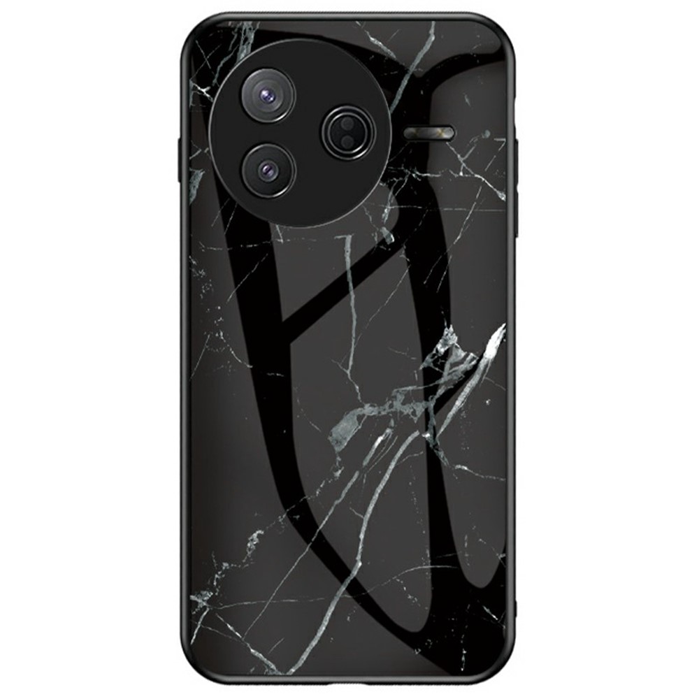 Θήκη Xiaomi Poco F7 Pro 5G / Poco F7 Ultra 5G OEM σχέδιο Marble με Πλάτη Tempered Glass TPU μαύρο Θήκη Xiaomi Poco F7 Pro 5G / Poco F7 Ultra 5G OEM σχέδιο Marble με Πλάτη Tempered Glass TPU μαύρο