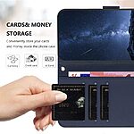 υποδοχές καρτών και εσωτερικό μαγνητικό κούμπωμα Flip Wallet από συνθετικό δέρμα μπλε