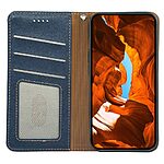 υποδοχή καρτών και μαγνητικό κούμπωμα Flip Wallet από συνθετικό δέρμα και TPU μπλε