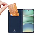 υποδοχή καρτών και μαγνητικό κούμπωμα Flip Wallet από συνθετικό δέρμα και TPU μπλε