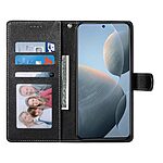 υποδοχές καρτών και μαγνητικό κούμπωμα Flip Wallet από συνθετικό δέρμα μαύρο