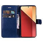 υποδοχές καρτών και μαγνητικό κούμπωμα Flip Wallet από συνθετικό δέρμα μπλε