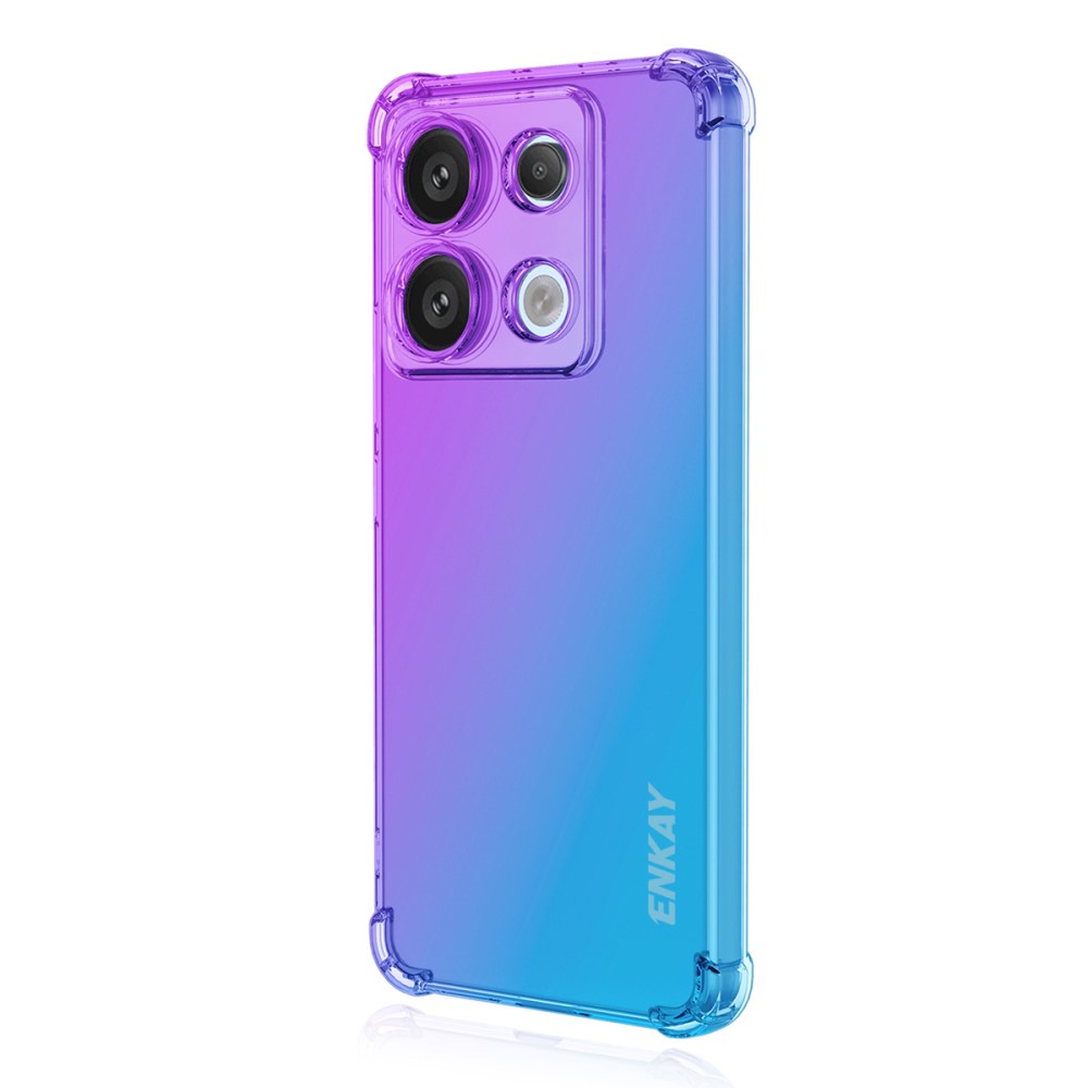 Θήκη Xiaomi Redmi Note 14S ENKAY Silicone Sockproof Anti-Slip Color Transparent Πλάτη TPU μπλε / μωβ Θήκη Xiaomi Redmi Note 14S ENKAY Silicone Sockproof Anti-Slip Color Transparent Πλάτη TPU μπλε / μωβ