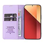 υποδοχή καρτών και μαγνητικό κούμπωμα Flip Wallet από συνθετικό δέρμα και TPU μωβ ανοιχτό