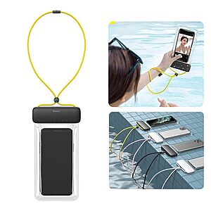 Αδιάβροχη Θήκη Baseus Let’s Go Slip Cover IPX8 (30m) με Πλήρη Λειτουργικότητα Αφής (7.2") – Γκρι / Κίτρινο