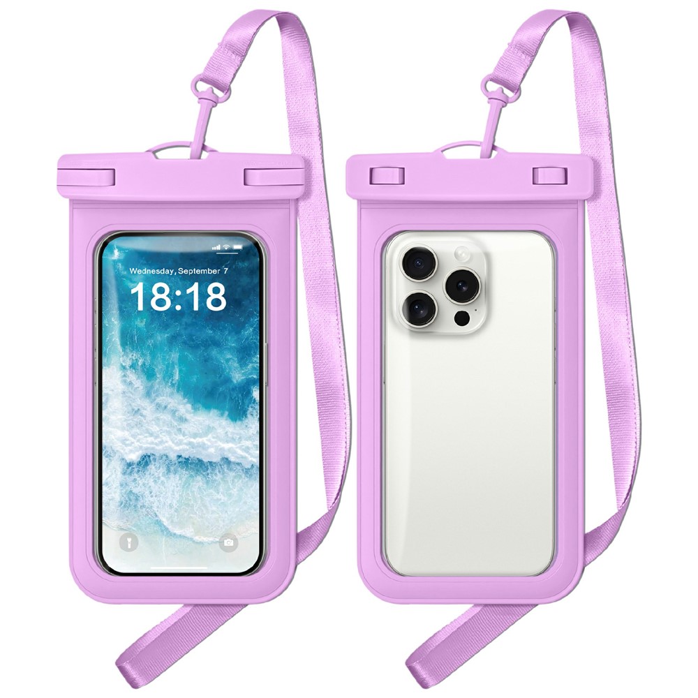 Διάφανη Αδιάβροχη Θήκη Κινητού PVC IPX8 (έως 7") - Μωβ Universal Αδιάβροχη Θήκη Κινητού IPX8 (30m) για Συσκευές έως 7.0'' - Μωβ