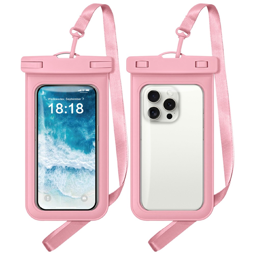 Διάφανη Αδιάβροχη Θήκη Κινητού PVC IPX8 (έως 7") - Ροζ Universal Αδιάβροχη Θήκη Κινητού IPX8 (30m) για Συσκευές έως 7.0'' - Ροζ