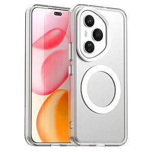 Θήκη Honor 400 Pro 5G Mad Mask Anti-Slip Sockproof συμβατό με MagSafe φορτιστή Transparent Πλάτη TPU λευκό