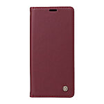 υποδοχή καρτών και μαγνητικό κούμπωμα Flip Wallet από συνθετικό δέρμα και TPU μπορντό / κόκκινο