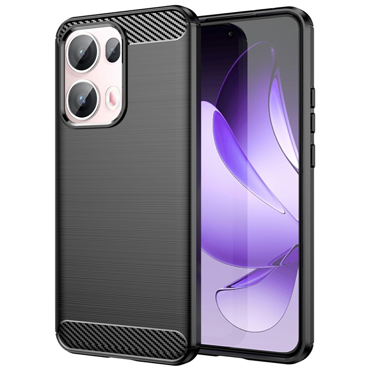 Θήκη Oppo Reno13 Pro 5G Mad Mask Brushed TPU Carbon Πλάτη μαύρο Θήκη Oppo Reno13 Pro 5G Mad Mask Brushed TPU Carbon Πλάτη μαύρο