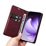 Θήκη Oppo Reno13 Pro 5G YIKATU Folio Series με βάση στήριξης, υποδοχή καρτών και μαγνητικό κούμπωμα Flip Wallet από συνθετικό δέρμα και TPU μπορντό / κόκκινο - Image 5