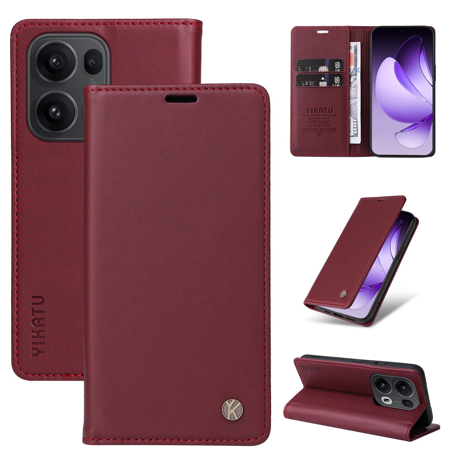 Θήκη Oppo Reno13 Pro 5G YIKATU Folio Series με βάση στήριξης Θήκη Oppo Reno13 Pro 5G YIKATU Folio Series με βάση στήριξης