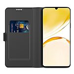 υποδοχή καρτών και μαγνητικό κούμπωμα Flip Wallet από συνθετικό δέρμα και TPU μαύρο