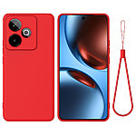 Θήκη Realme GT 7 5G / GT 7T 5G OEM Soft Liquid Silicone Πλάτη σιλικόνης με κορδόνι κόκκινο