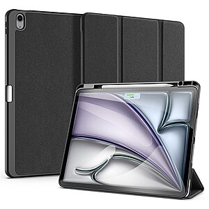 Θήκη iPad Air (2024) 13" / iPad Air (2025) 13" DUX DUCIS Domo Series Tri-Fold με ειδική θέση για πενάκι και ενισχυμένη εσωτερική πλάτη μαύρο