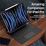 Θήκη iPad Air (2024) 13" / iPad Air (2025) 13" / iPad Pro 12.9 (2018-2022) DUX DUCIS Floating Magnetic Θήκη Πληκτρολογίου με bluetooth, Δερμάτινη, Αιωρούμενη Βάση μαύρο - Image 4