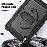 Θήκη iPad Air (2024) 13" / iPad Air (2025) 13" Mad Mask Θήκη Premium V2 με βάση στήριξης, ενισχυμένες γωνίες , περιστρεφόμενο Hand Strap και ειδικό λουράκι μεταφοράς, διπλή προστασία Πλάτη μαύρο - Image 5