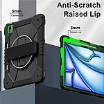 Θήκη iPad Air (2024) 13" / iPad Air (2025) 13" Mad Mask Θήκη Premium με βάση στήριξης, ενισχυμένες γωνίες και ειδικό λουράκι μεταφοράς, διπλή προστασία Πλάτη μαύρο - Image 4