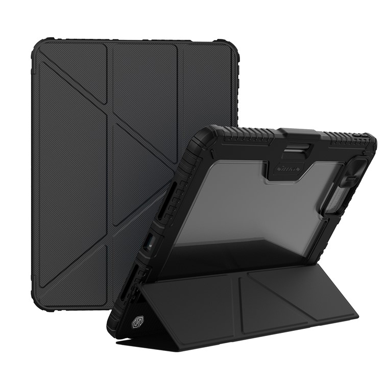 Θήκη iPad Pro (2024) 11" NiLLkin Bumper Series με συρόμενο κάλυμμα κάμερας Tri-Fold Flip Cover από TPU και διπλή ενισχυμένη αποσπώμενη πλάτη μαύρο Θήκη iPad Pro (2024) 11" NiLLkin Bumper Series με συρόμενο κάλυμμα κάμερας Tri-Fold Flip Cover από TPU και διπλή ενισχυμένη αποσπώμενη πλάτη μαύρο