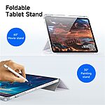 Θήκη iPad Pro (2024) 13" DUX DUCIS Unid Series Tri-Fold με πολλαπλές θέσεις στήριξης, ειδική θέση για πενάκι και διάφανη ενισχυμένη πλάτη ανοιχτό μωβ - Image 3