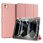 Θήκη iPad Pro (2024) 13" DUX DUCIS Domo Series Tri-Fold με ειδική θέση για πενάκι και ενισχυμένη εσωτερική πλάτη ροζ