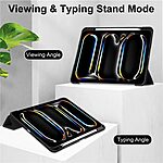 Θήκη iPad Pro (2024) 13" Mad Mask Tri-Fold με ειδική θέση για πενάκι και διάφανη ενισχυμένη πλάτη μαύρο - Image 4