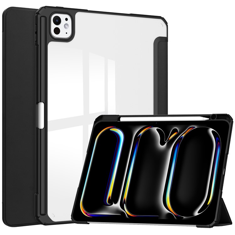 Θήκη iPad Pro (2024) 13" Mad Mask Tri-Fold με ειδική θέση για πενάκι και διάφανη ενισχυμένη πλάτη μαύρο Θήκη iPad Pro (2024) 13" Mad Mask Tri-Fold με ειδική θέση για πενάκι και διάφανη ενισχυμένη πλάτη μαύρο