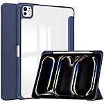 Θήκη iPad Pro (2024) 13" Mad Mask Tri-Fold με ειδική θέση για πενάκι και διάφανη ενισχυμένη πλάτη μπλε σκούρο