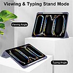 Θήκη iPad Pro (2024) 13" Mad Mask Tri-Fold με ειδική θέση για πενάκι και διάφανη ενισχυμένη πλάτη μωβ - Image 4