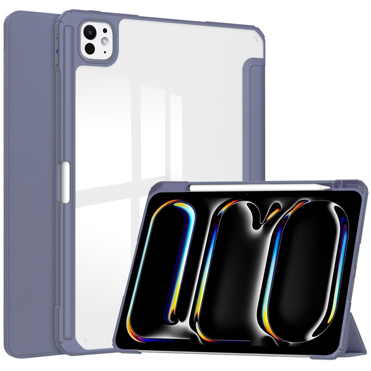 Θήκη iPad Pro (2024) 13" Mad Mask Tri-Fold με ειδική θέση για πενάκι και διάφανη ενισχυμένη πλάτη μωβ Θήκη iPad Pro (2024) 13" Mad Mask Tri-Fold με ειδική θέση για πενάκι και διάφανη ενισχυμένη πλάτη μωβ