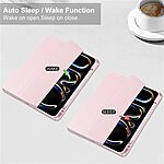 Θήκη iPad Pro (2024) 13" Mad Mask Tri-Fold με ειδική θέση για πενάκι και διάφανη ενισχυμένη πλάτη ροζ - Image 3