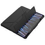 Θήκη iPad Pro (2024) 13" NiLLkin Bumper Series με συρόμενο κάλυμμα κάμερας Tri-Fold Flip Cover από TPU και διπλή ενισχυμένη αποσπώμενη πλάτη μαύρο - Image 3