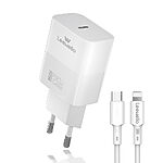 Leewello Fast Charger Kit 1 x φορτιστής (PD) 25W Fast Charger με 1 x Type-C και καλώδιο 30W USB-C σε lightning (LW-CDQ19) - λευκός
