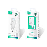 Leewello Fast Charger Kit 1 x φορτιστής (PD & QC 3.) 25W Fast Charger με θύρες 1xType-C + 1xUSB A και καλώδιο 65W USB-C σε USB-C (LW-CDQ20) - λευκός - Image 2