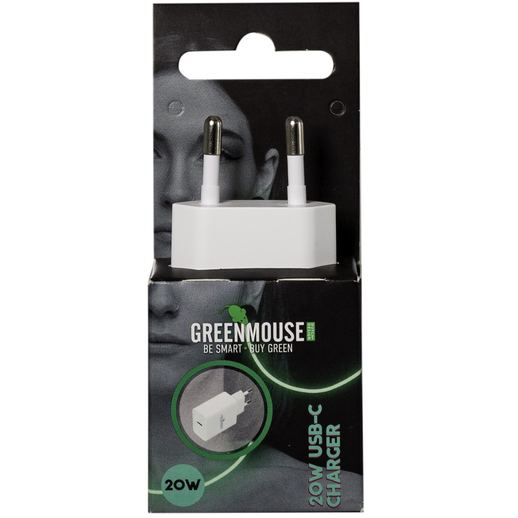 20W-usb-c-charger Greenmouse Wall Charger PD 20W – Φορτιστής Τοίχου USB-C Power Delivery σε λευκό χρώμα με συσκευασία blister – 66956678 - Image 1
