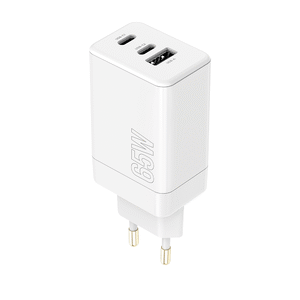 Maxlife MXTC‑08 (65ACC) Φορτιστής Επιτραπέζιος, 2× USB‑C & 1× USB‑A, 65 W – Λευκό
