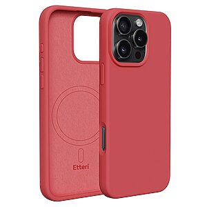 Etteri Silicone Mag case for iPhone 16 Pro Max Raspberry - Θήκη προστασίας iPhone 16 Pro Max