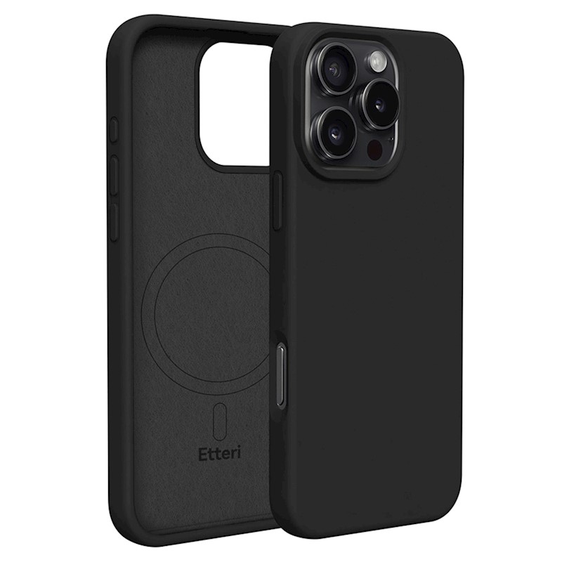 407497_oryg Etteri Silicone Mag case for iPhone 16 Pro Max - Θήκη προστασίας iPhone 16 Pro Max σε Μαύρο Χρώμα - Image 1