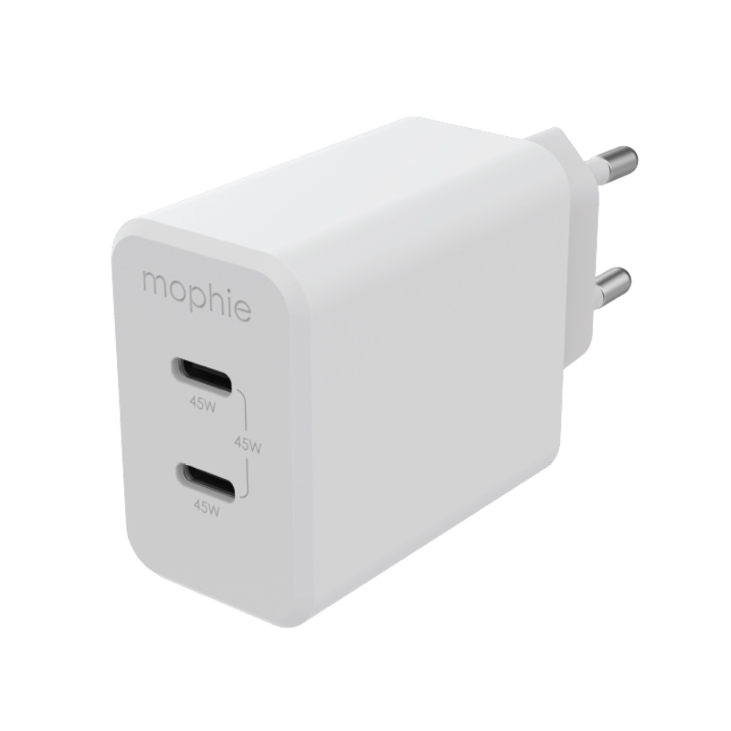 409909299-1 Mophie Speedport 45W 2xUSB-C GaN Fast Wall Charger Οικιακός φορτιστής ταχείας φόρτισης ισχύος 45W (λευκός) (409909299) - Image 1