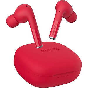 Defunc TRUE ENTERTAINMENT Bluetooth 5.2 Ασύρματα True Wireless Ακουστικά με θήκη (κόκκινο)