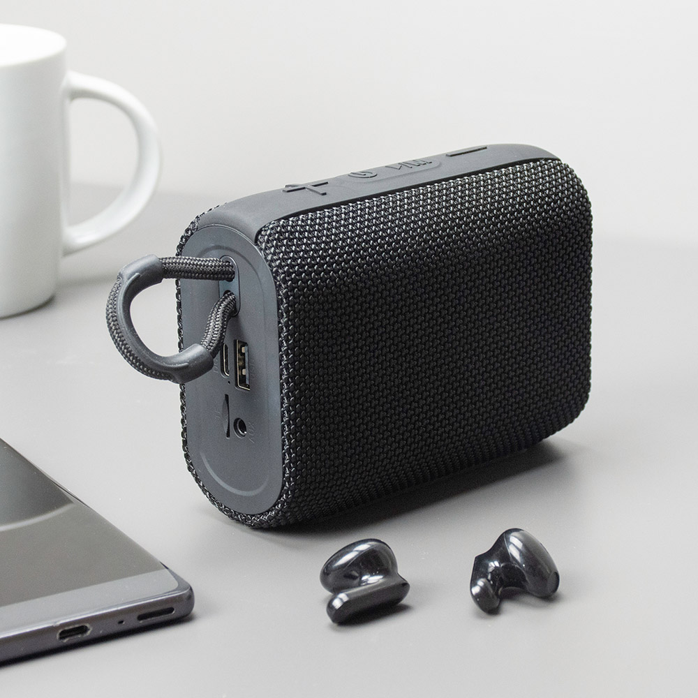 97259-Bluetooth-Speaker-and-Earbuds-UK-1000x1000-1 The Source Wireless Speaker and Earbuds-Ασύρματο ηχείο και ακουστικά σε Μαύρο χρώμα - Image 1