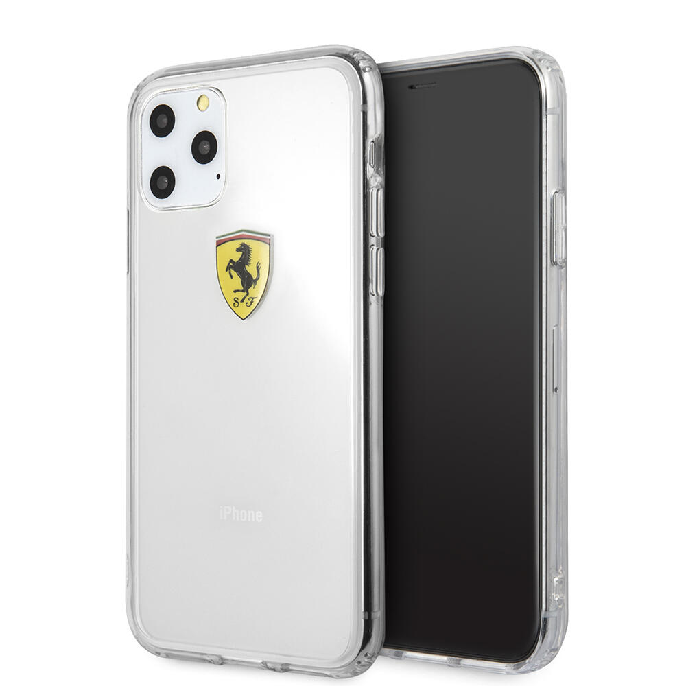 FESTRHCN65TR_1-compress Ferrari Hard Case Clear Shockproof Θήκη προστασίας – iPhone 11 Pro Max (Διάφανη/3D Logo) - Image 1