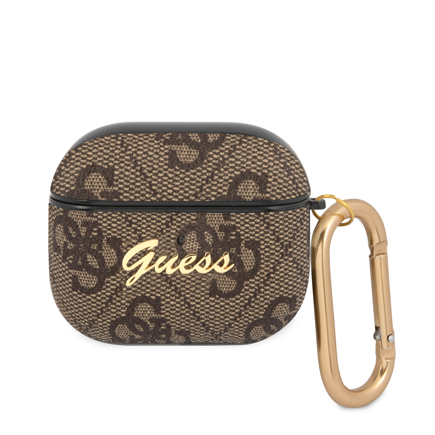GUA34GSMW_1 Guess Script Metal Logo Collection Θήκη προστασίας από δερματίνη για Apple Airpods 3 (Καφε) - Image 1