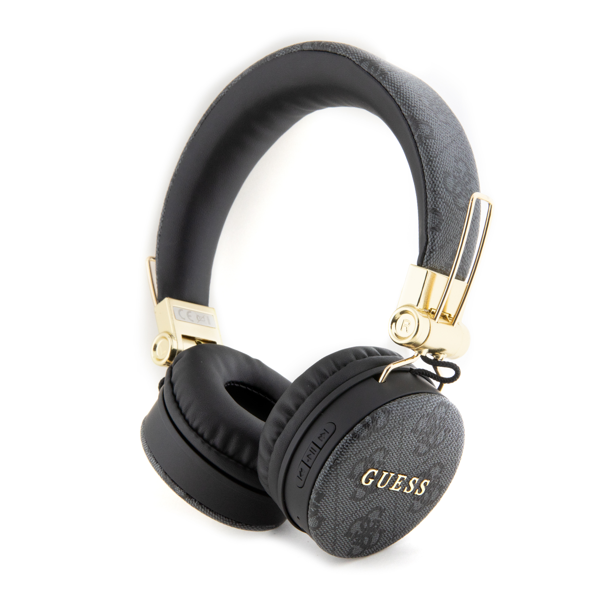 GUBH704GEMK_1 Guess "4G Logo" Over Ear Bluetooth Headphones Ακουστικά Over Ear από δερματίνη με μεταλλικό Logo (Black – GUBH704GEMK) - Image 1