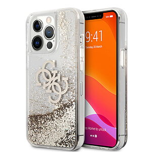 Guess "4G Logo Collection" Θήκη προστασίας – iPhone 13 Pro (Clear/Glitter Gold)