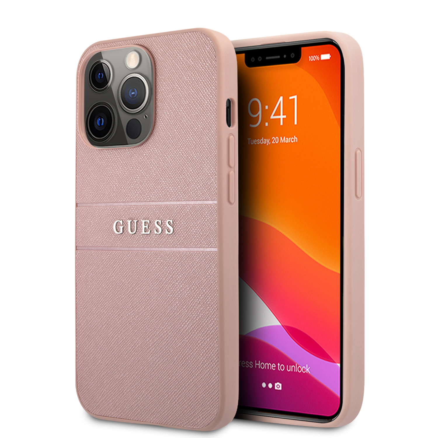 GUHCP13LPSASBPI_1 Guess Saffiano Hard Case Θήκη προστασίας από δερματίνη – iPhone 13 Pro (Ροζ) - Image 1