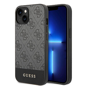 Guess "4G Logo Collection" Printed Stripe Θήκη προστασίας από δερματίνη – iPhone 14 Plus (Γκρι)