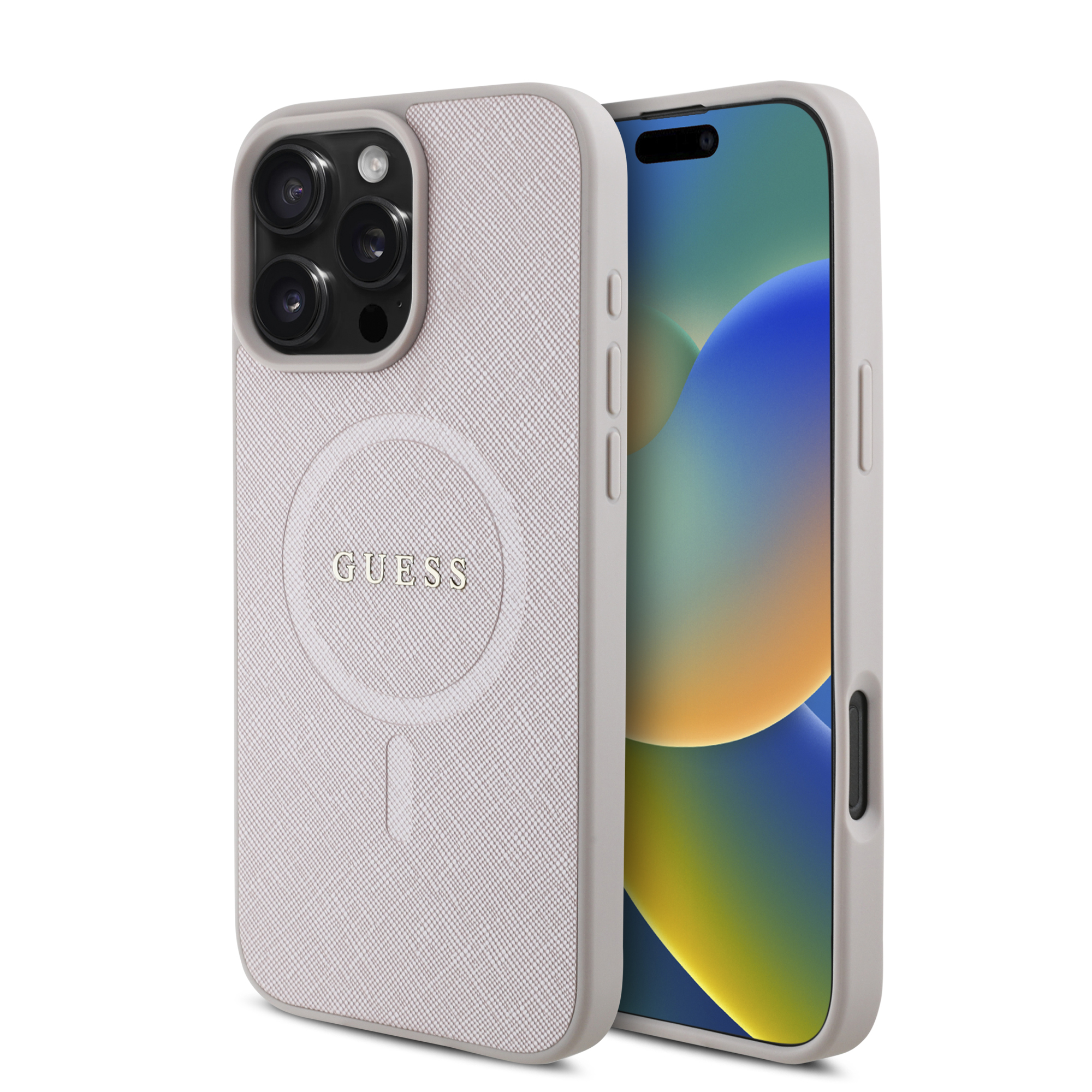 GUHMP16XPSAHMCP_1 Guess Magsafe “Saffiano Collection" Hard Case Θήκη προστασίας από δερματίνη – iPhone 16 Pro Max (Ροζ – GUHMP16XPSAHMCP) - Image 1