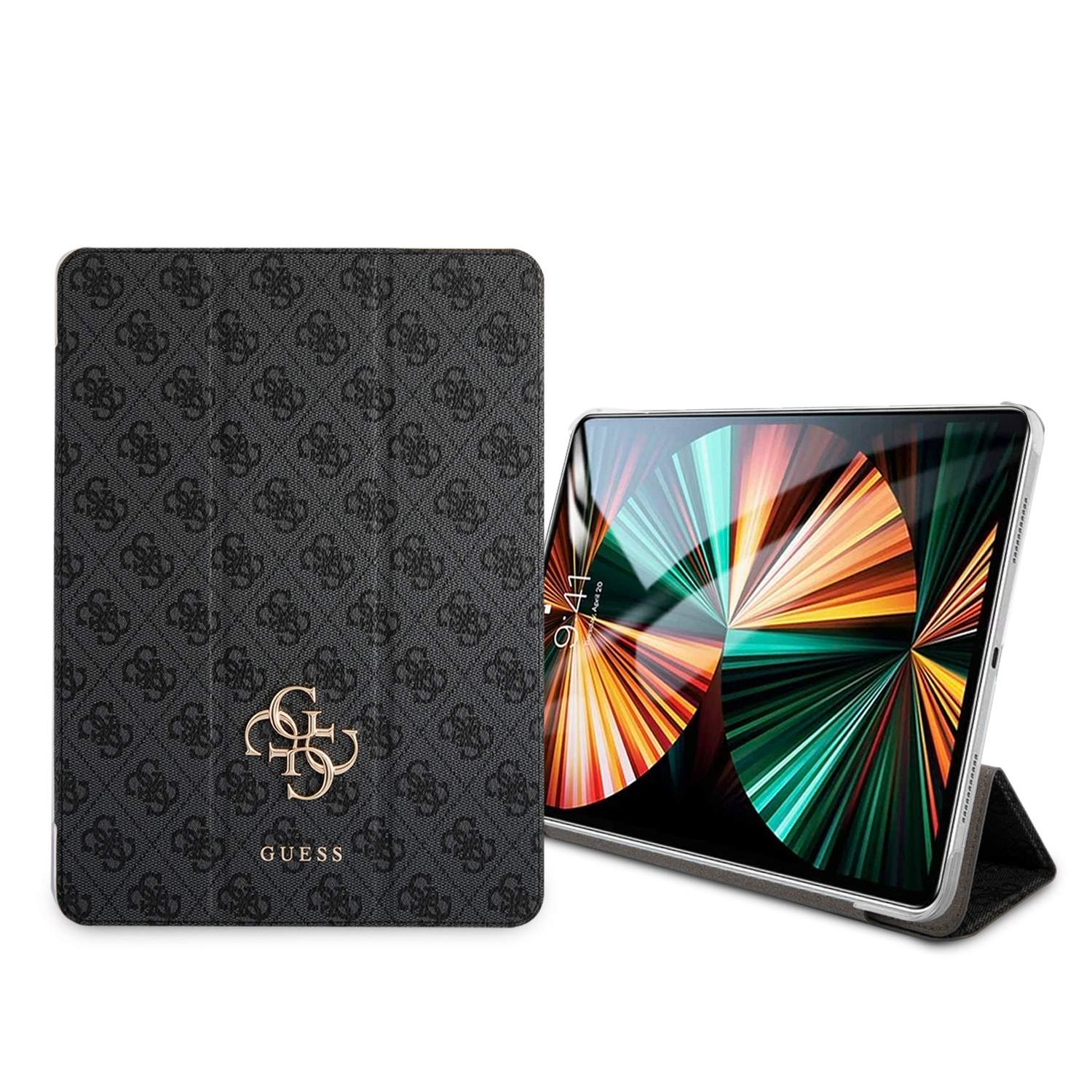 GUIC11G4GFGR_1 Guess 4G Logo Saffiano Collection Book Cover Θήκη κατάλληλη για Apple iPad Pro 2021 11" (Space Grey - GUIC11G4GFGR) - Image 1