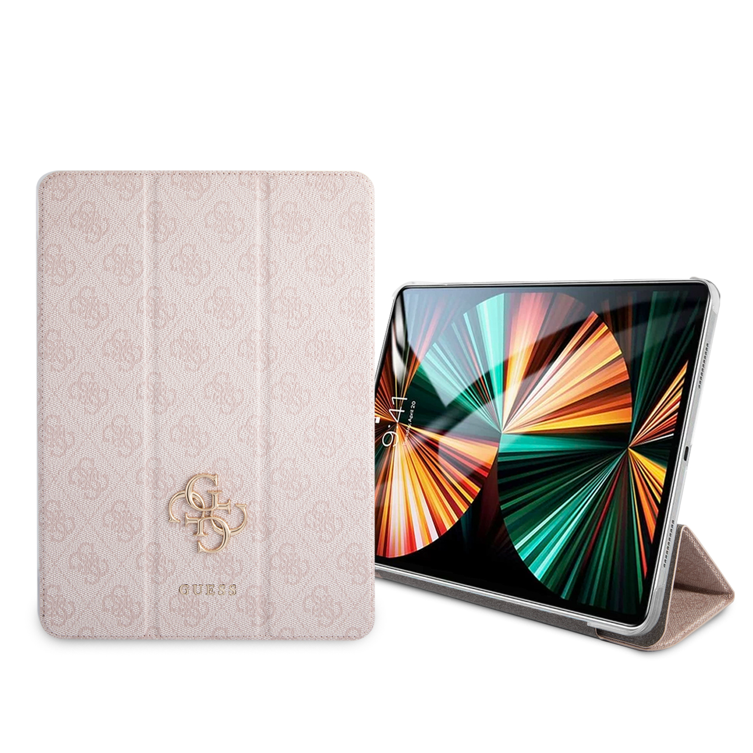 GUIC11G4GFPI_1 Guess 4G Logo Saffiano Collection Book Cover Θήκη κατάλληλη για Apple iPad Pro 2021 11" (Pink - GUIC11G4GFPI) - Image 1